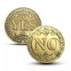 Сувенирная подарочная монета Yes/No (Да/Нет), монета для принятия решений, сувенир, в чехле-капсуле, золото - изображение 2