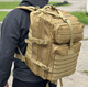 Военный тактический рюкзак 50л штурмовой Oxford 800D с системой крепления MOLLE водостойкий на 2 лямки Койот - изображение 3