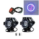 Мотофари 2шт, прожектори для мотоцикла Angel Eyes U7 LED 12В + кнопка, сині - зображення 1