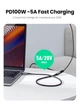 Кабель UGREEN US372 USB-C to USB-C 3.1 Gen2 100W 5A 10Gbps 4K@60Hz 0.5m Black (80810) - изображение 11