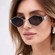 Солнцезащитные очки No Brand шестигранные Delight черные с серебром - изображение 1