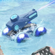 Игрушечный танк Amphibious Battle с водяной пушкой и ездой по воде TOPA Радиоуправляемая плавающая машинка - амфибия с LED подсветкой с пультом ДУ Синий - изображение 9