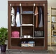 Складна каркасна тканинна шафа Storage Wardrobe 88130, шафа на три секції 130*45*175 см, розбірна для гардеробу, коричнева - зображення 1