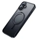 Чехол прозрачный с магнитом HOCO для iPhone 16 Rotating magnetic case AS1 Magsafe Черный - изображение 3