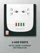 Сетевой удлинитель LDNIO SC4407, 2500W, 2m EU Plug, 4 USB, 4 Sockets. QC3.0, 3.1A, 8W, white - изображение 6