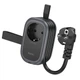 Сетевое зарядное устройство удлинитель Hoco NS7 2 USB, Type-C PD 20W 1 розетка 1.1m black - изображение 1