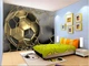 3D Фото Обои PHOTODECOR "Золотой мяч в воротах" 1 кв.м. - изображение 3