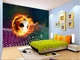 3D Фото Шпалери PHOTODECOR "Футбольний вогняний м'яч" - зображення 3