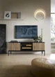 Тумба под ТВ с подсветкой Perfect Home Сенто / Sento RTV154 3-дверная Черный/дуб вотан (PFH-091485) - изображение 1