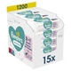 Детские влажные салфетки Pampers Sensitive 15 x 80 шт. (8001841063188) - изображение 1