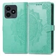 Чехол Vintage для Realme Note 50 / RMX3834 книжка кожа PU с визитницей бирюзовый - изображение 5