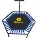 Фитнес батут 130 см шестиугольный с ручкой для дома черный синий Rippey МС0476 - изображение 4