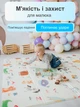 Дитячий ігровий термокилимок Світ тварин та Графічний космос двосторонній складний м'який підлогу для малюків з народження 190х177,5 см - зображення 5