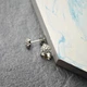 Cережки гвоздики сердца с фианитами медицинская сталь родий (x187-1) - изображение 3