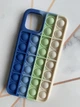 Силіконовий чохол Поп іт Антистрес Поп-Іт Pop It для iPhone 11 Pro (5,8) Попит Синьо-білий - зображення 1