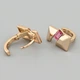 Сережки з кристалами Swarovski Кімберлі 49201 розмір 13х9 мм колір рожевий вага 3.3 г позолота 18К - зображення 2