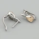 Серьги с кристаллами Swarovski 49191 размер 15х7 мм цвет шампань вес 2.0 г позолота Белое Золото - изображение 2