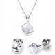 Срібний комплект Spark зі Swarovski Cube Small WKJ48416C - зображення 1