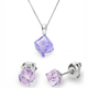 Срібний комплект Spark зі Swarovski Cube Small WKJ48416V - зображення 1