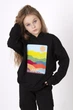 Кофта-худи для девочки Mevis черная 4874-04 146 см - изображение 1