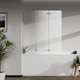 Шторка для ванни скляна AVKO Glass RDW02-J3 Silver на 3 секції 120 х 140 см - зображення 3