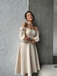 Женское платье миди Le'Katrin 5428-2XL Бежевый - изображение 2