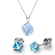Срібний комплект Spark зі Swarovski Cube Small WKJ48416AQ - зображення 1