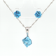 Срібний комплект Spark зі Swarovski Cube Small WKJ48416AQ - зображення 4