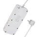 Мережевий подовжувач HOCO AC22 Sunlight 4-bit(PD30W/1C3A) desktop socket(EU/GER) (1.5m) Black (6942007629782) - изображение 3