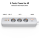Удлинитель UGREEN CD286 30W 3 AC Power Strip with Master Switch (2A1C) EU Whitе (25357) - изображение 2