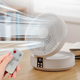 Вентилятор настільний на акумуляторі Folding Fan D1 Безшумний портативний акумуляторний охолоджуючий поворотний з пультом та функцією нічник білий - зображення 9
