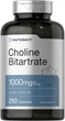 Добавка премиум-класса битартрат холина Horbäach Choline Bitartrate 1000mg 250 капсул - изображение 1