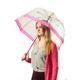 Зонт-трость Fulton Birdcage-1 Pink розовый прозрачный купол женский купольный 61613 - изображение 3