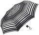 Женский легкий складной зонт 96 см механический компактный 8 спиц черный Silver Stripes 61779 - изображение 1