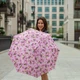 Женский легкий складной зонт 96 см механический компактный 8 спиц розовый Pink Floral 61777 - изображение 3