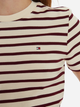 Koszulka damska bawełniana Tommy Hilfiger WW0WW40587-0AB L Beżowy/Bordowy (8720638386308) - obraz 5