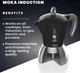 Гейзерная кофеварка Bialetti 100 мл Moka Induction Black 2 чашки (0F449CC61CF2) - изображение 4