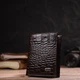 Кожаный кошелек мужской из натуральной кожи портмоне двойного сложения вертикальный для карт и купюр с тиснением, коричневый 57542 - изображение 7