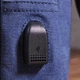 Текстильная сумка через плечо Vintage с USB кабелем вертикальная городская на спину синяя 56779 - изображение 9