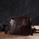 Мужская кожаная поясная сумка Vintage из натуральной кожи горизонтальная через плечо коричневая 56794 - изображение 7