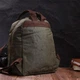 Текстильний рюкзак унісекс Vintage з текстилю міський середній формат оливковий 59246 - зображення 7