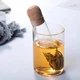 Колба скляне сито для заварювання чаю з корковою пробкою 15см. - зображення 1