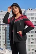 Спортивный костюм 598280 Черный-бордовый 54-56 - изображение 3