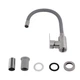 Змішувач для кухні з гнучким виливом Brinex Pure 015F3 Nickel/Grey BRIPUR015F3NKG - зображення 4