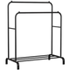 Подвійна стійка вішалка для одягу та взуття Loft Rack TW-608 сталева підлогова з полицею Black - зображення 3