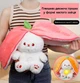Плюшевая детская мягкая игрушка для сна Дышащий заяц (как дышащая выдра) интерактивный с подсветкой музыкальный ночник зайчик для засыпания 30 см Розовый - изображение 5