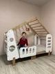 Кровать Домик спорт 155см 80/160см Белая с деревом - изображение 5