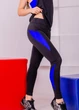 Спортивні лосини батал Dionafit, лосини великих розмірів для спорту з синіми вставками чорний колір розмір 5XL - зображення 3