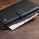 Вертикальное портмоне ST Leather из натуральной кожи черное унисекс на молнии и магните для карт 56426 - изображение 8