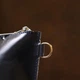 Женская косметичка Shvigel из натуральной кожи темно-синяя с молнией для мелких вещей 59345 - изображение 8